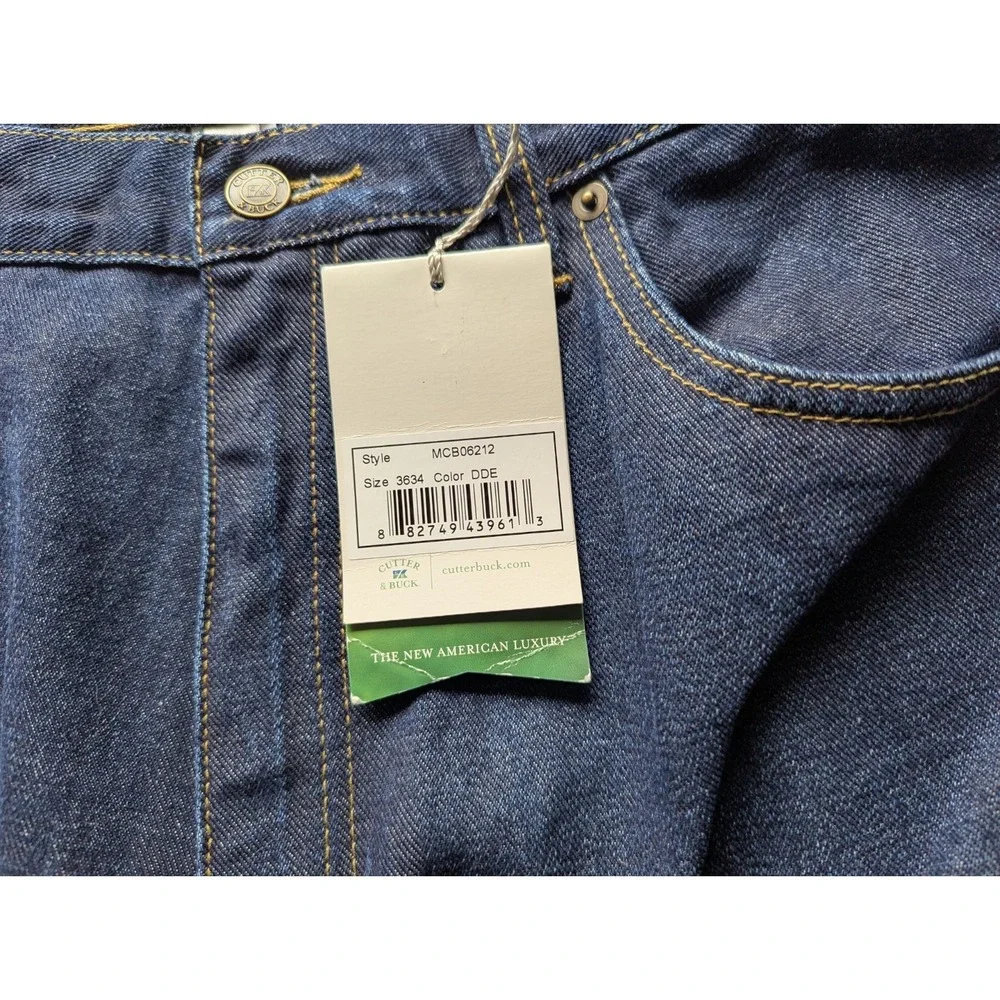 Cutter & Buck Mens Big & Tall 5 Pocket Jean Denim MCB06212DDE 36x34 NWT